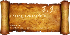 Bezzeg Geminián névjegykártya